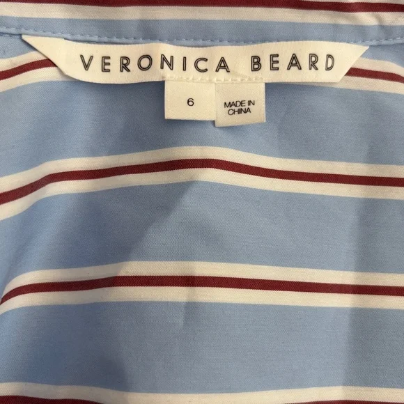 Veronica Beard Afton Striped Wrap Shirtdress - Picture 3 of 4